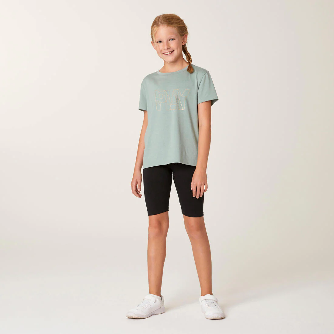 Playera deportiva de algodón verde para niños 500 - Image 2