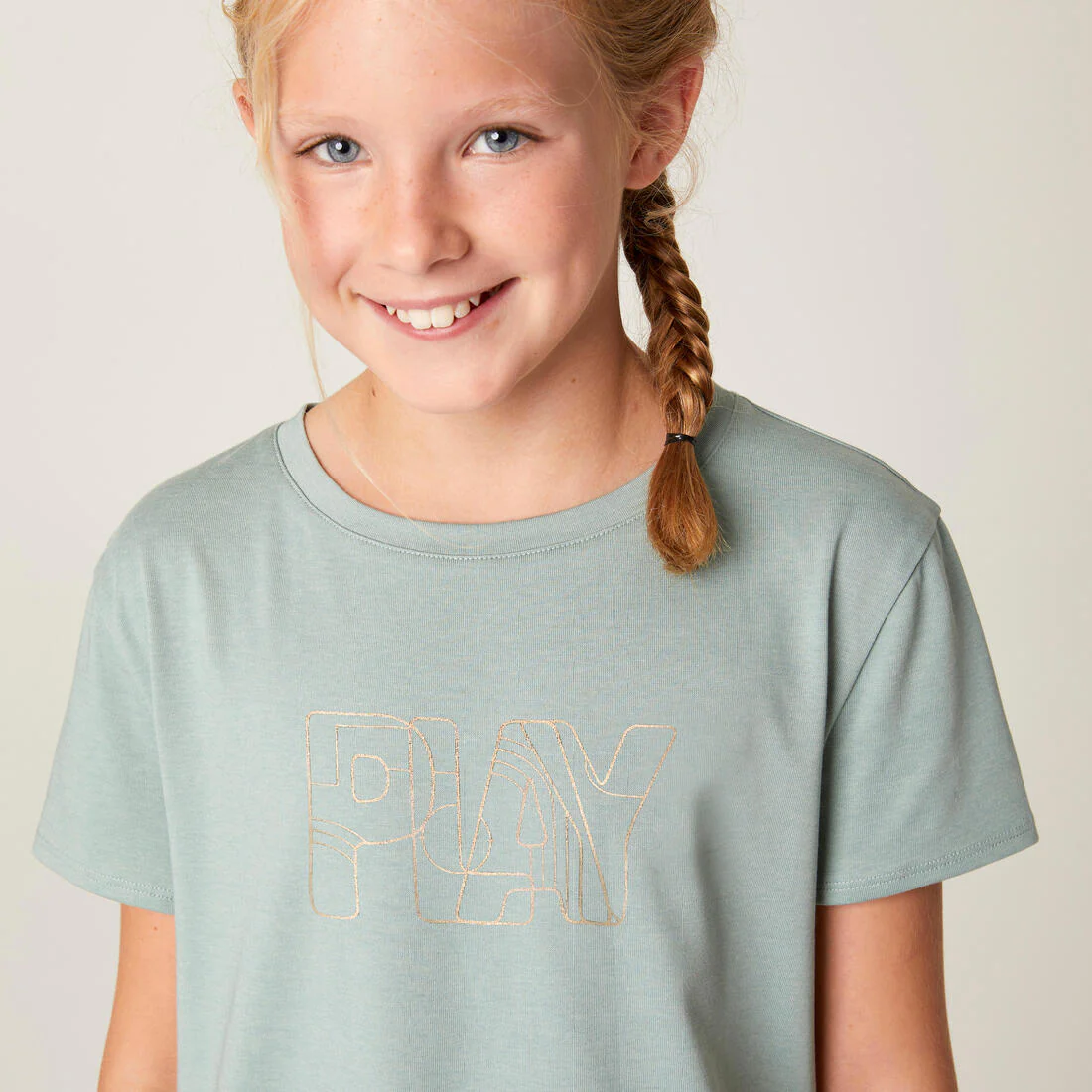 Playera deportiva de algodón verde para niños 500 - Image 3