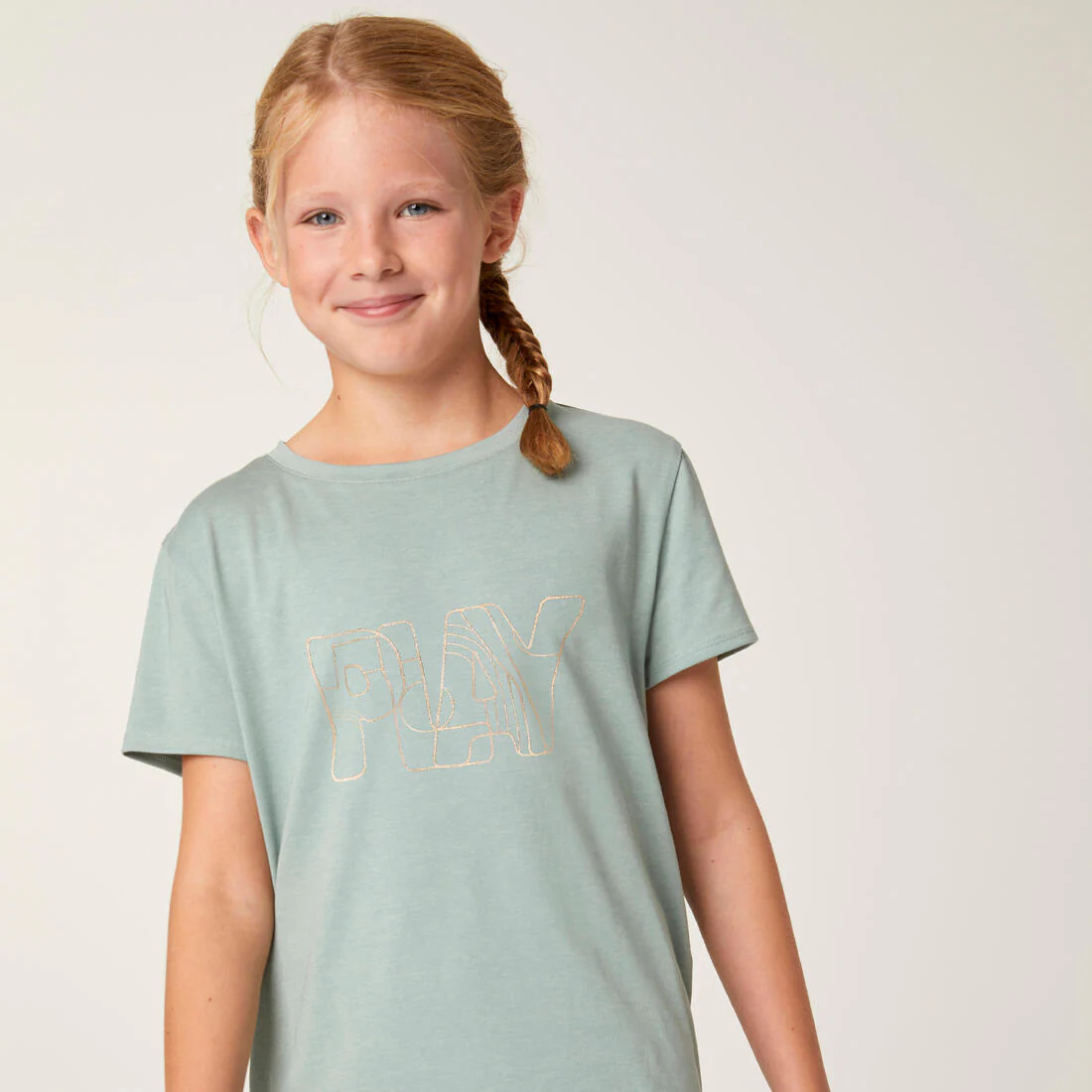Playera deportiva de algodón verde para niños 500 - Image 4