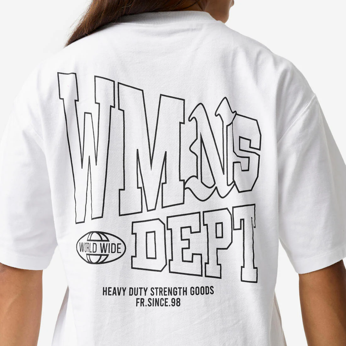 Playera deportiva oversize blanca para mujer - Image 3