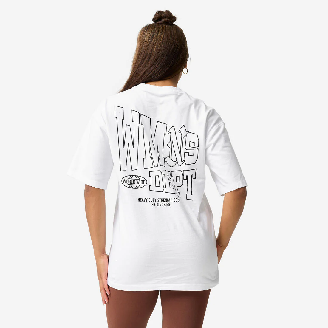 Playera deportiva oversize blanca para mujer - Image 4