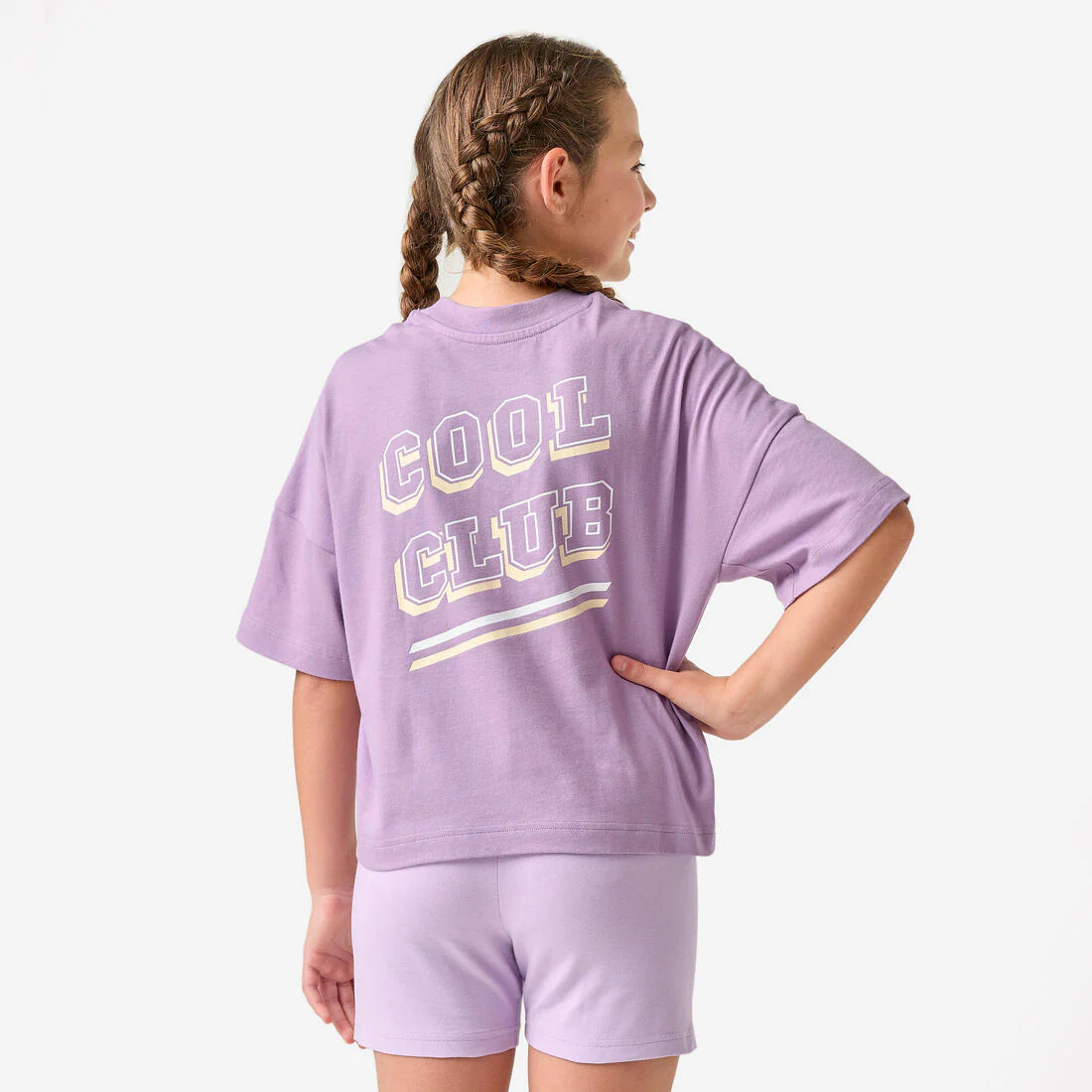 Playera deportiva oversize violeta claro para niños - Image 4