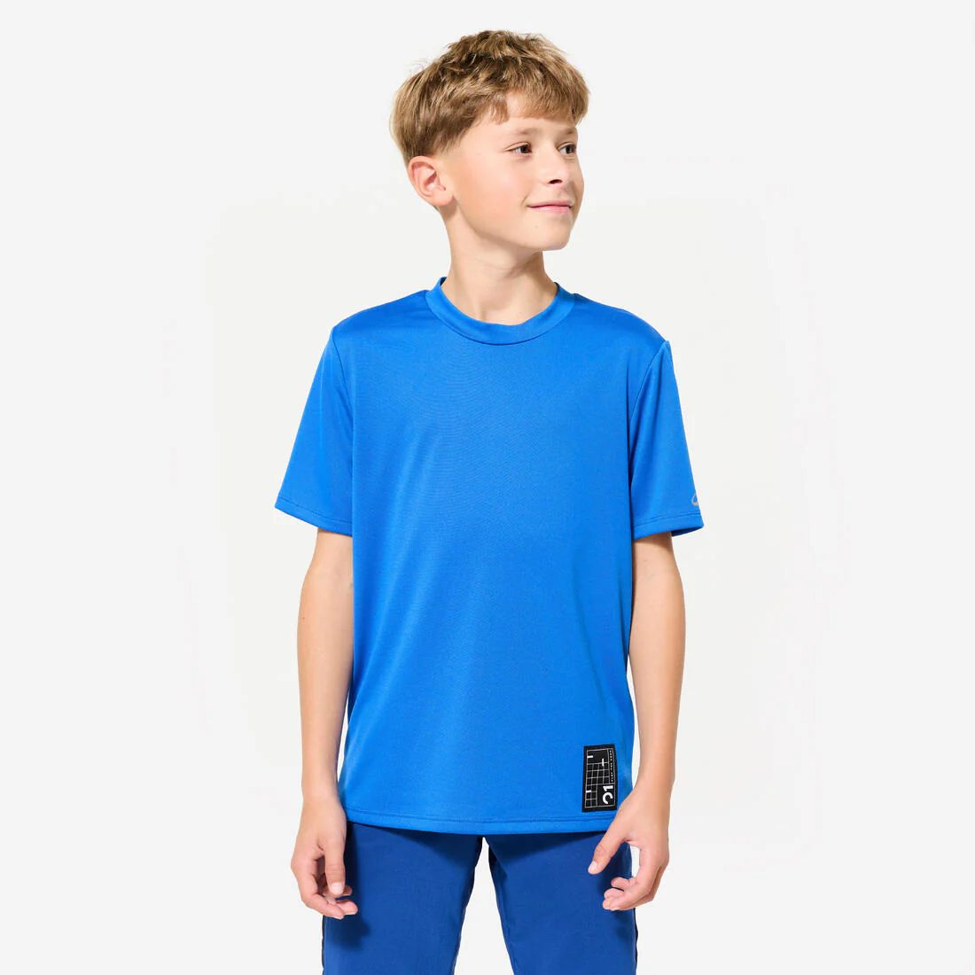 Playera deportiva transpirable azul para niños
