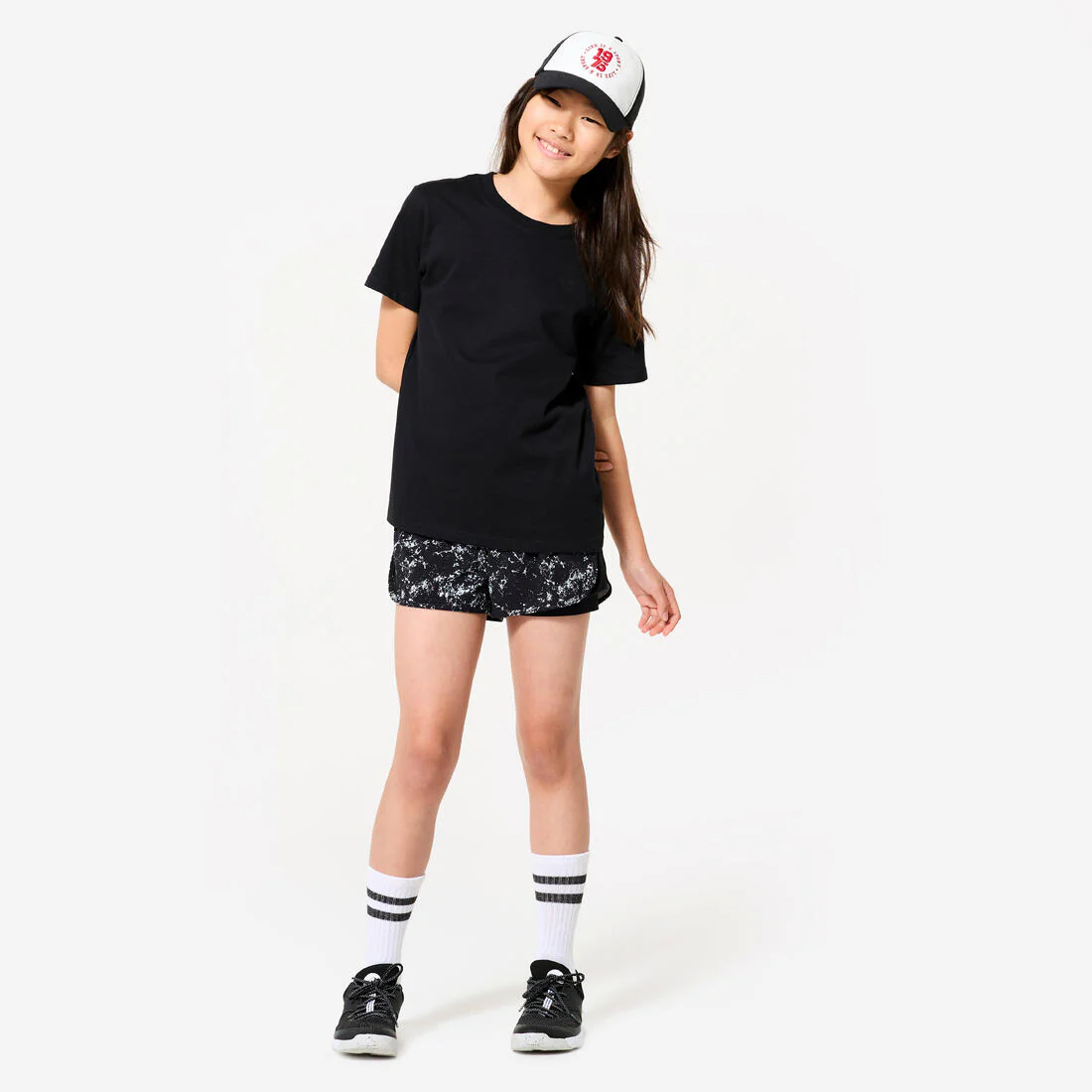 Playera deportiva transpirable negra para niños S500 - Image 3