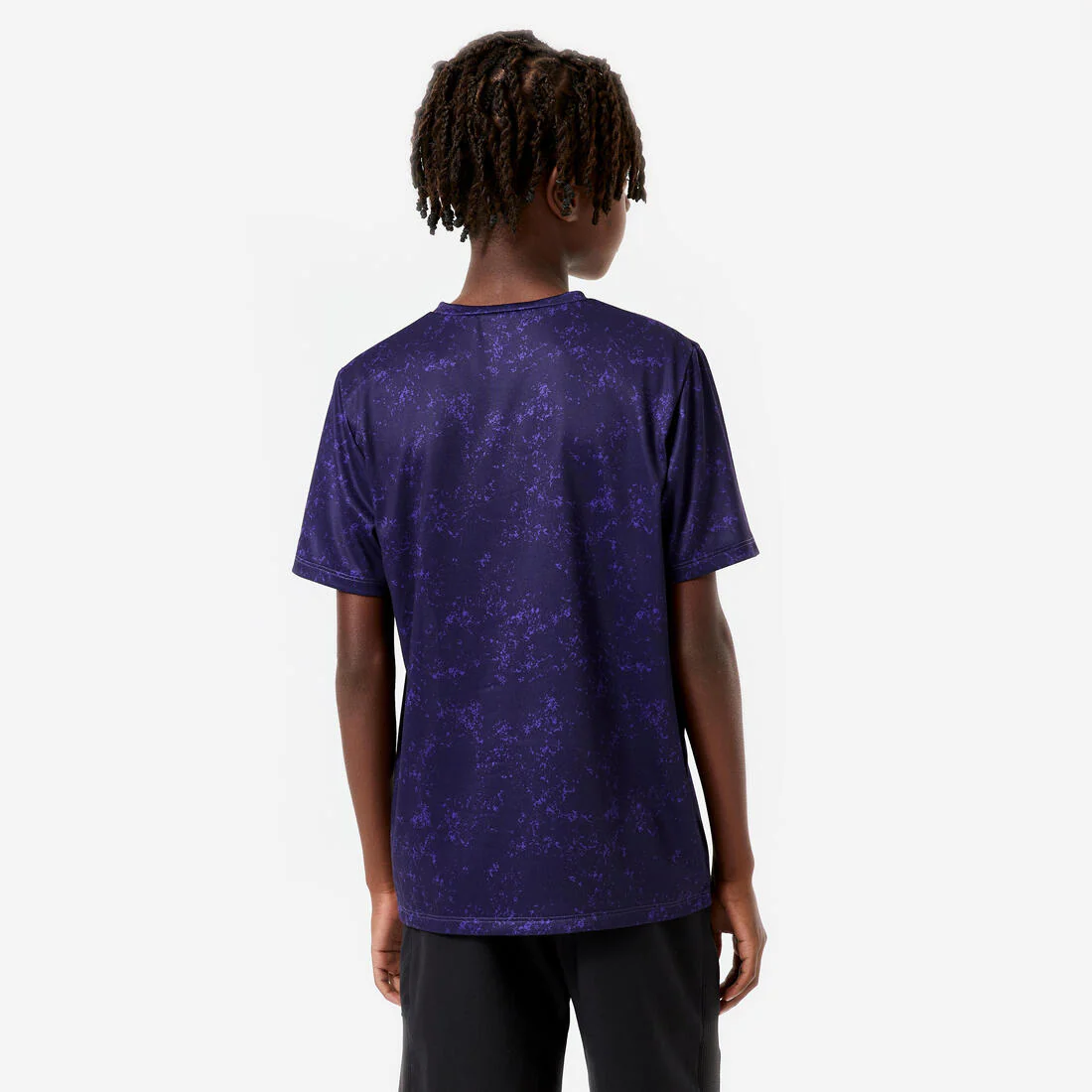 Playera deportiva transpirable violeta oscuro para niños - Image 4