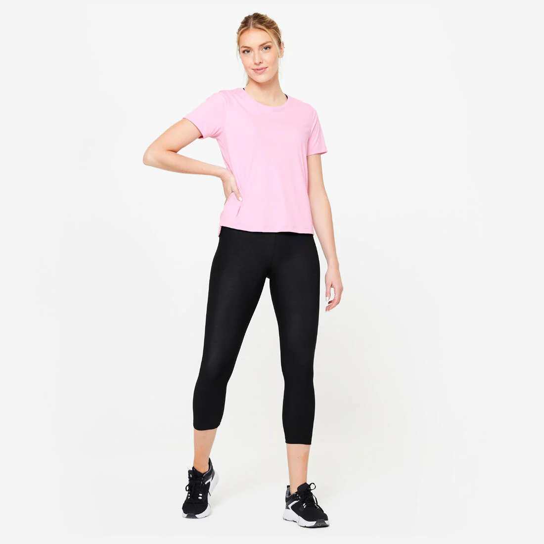 Playera Fitness Cardio Mujer Rosa Claro Manga Corta - Image 6