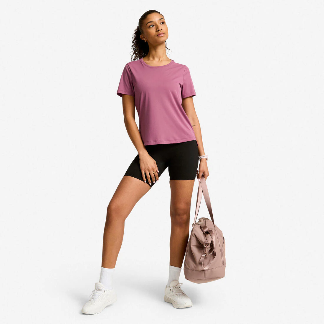 Playera Fitness Cardio Mujer Rosa Claro Manga Corta - Image 8