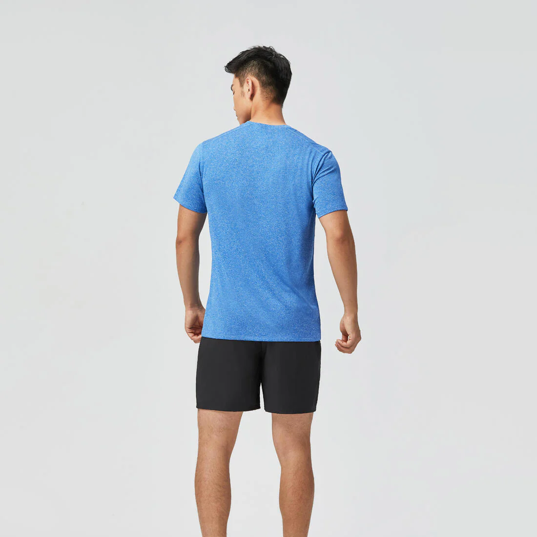 Playera Fitness Essential Hombre Gris Jaspeado Transpirable Cuello Redondo - Image 27