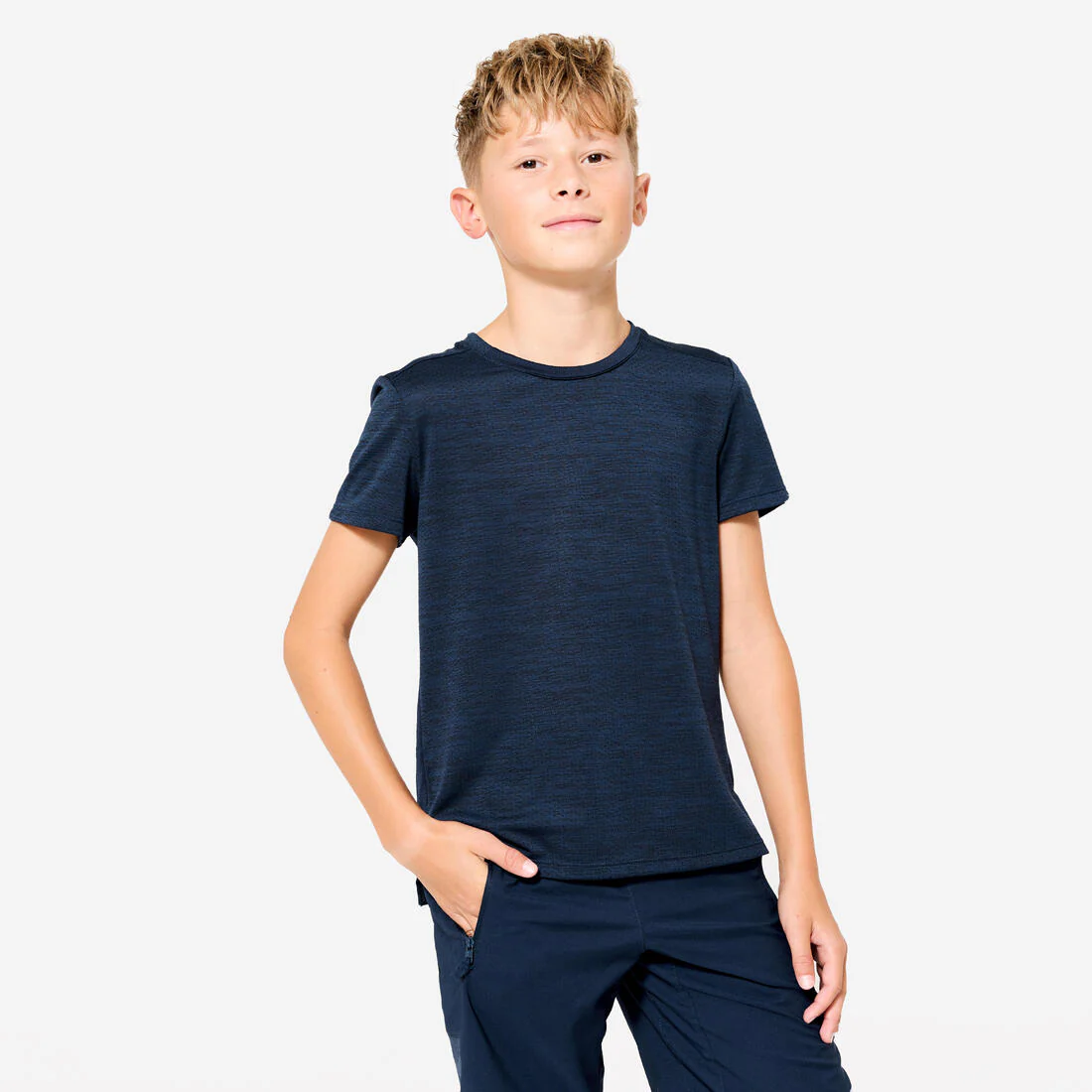 Playera gimnasia manga corta sintética transpirable Niños S500