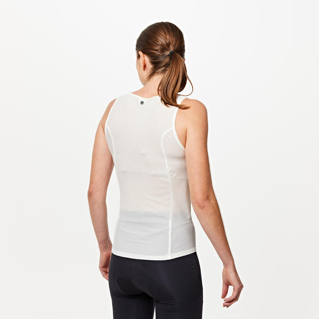 Playera Interior Ciclismo Carretera EDR Mujer Blanco Mesh - Image 2