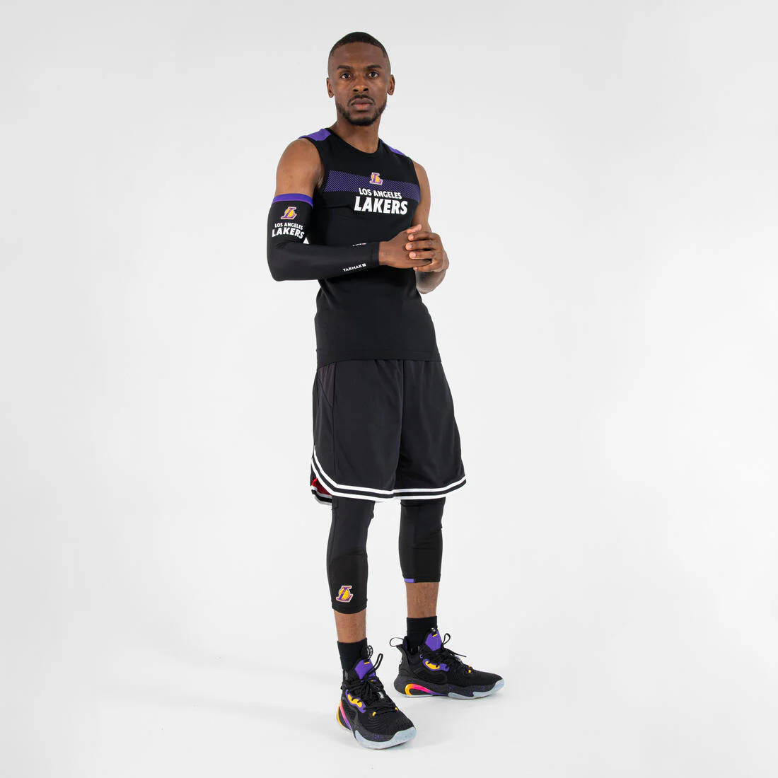 Playera interior de básquetbol sin mangas negra para adulto UT500 NBA Lakers - Image 5