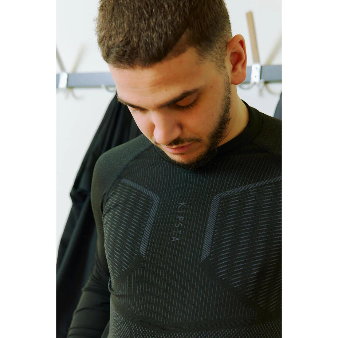 PLAYERA INTERIOR TÉRMICA CUELLO ALTO MANGA LARGA ADULTO NEGRO KEEPDRY 500 - Image 24