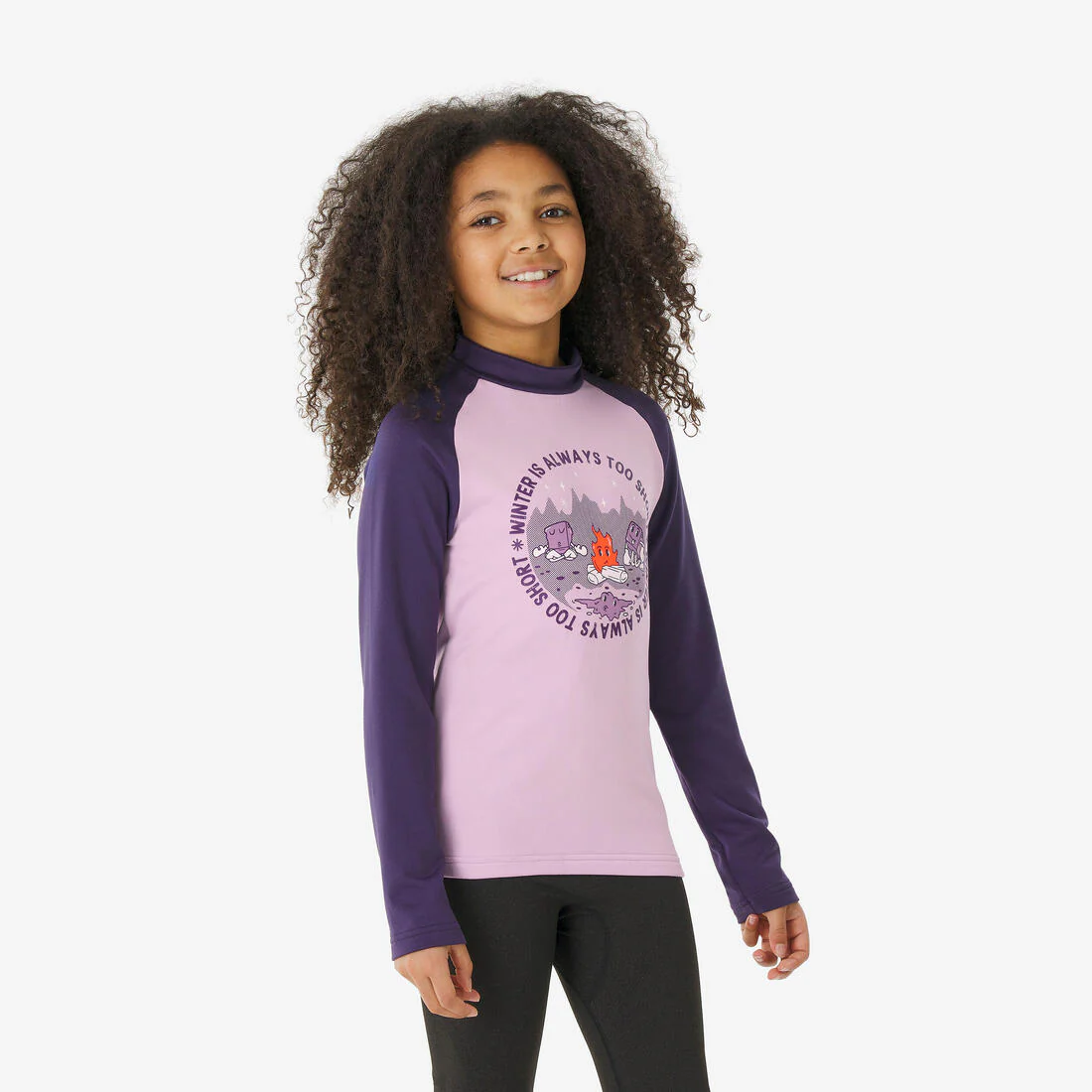 Playera interior térmica de esquí cálida y transpirable negra para niños BL 500 - Image 10