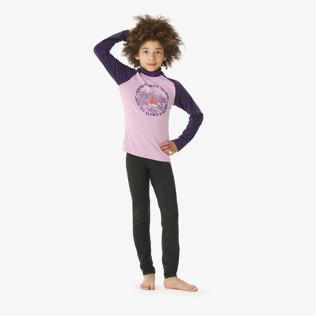 Playera interior térmica de esquí cálida y transpirable negra para niños BL 500 - Image 17