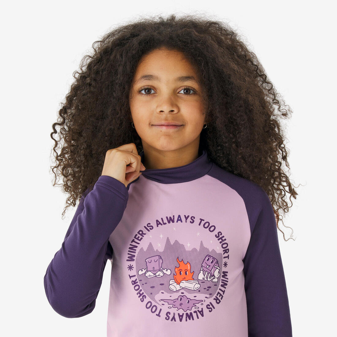 Playera interior térmica de esquí cálida y transpirable negra para niños BL 500 - Image 40