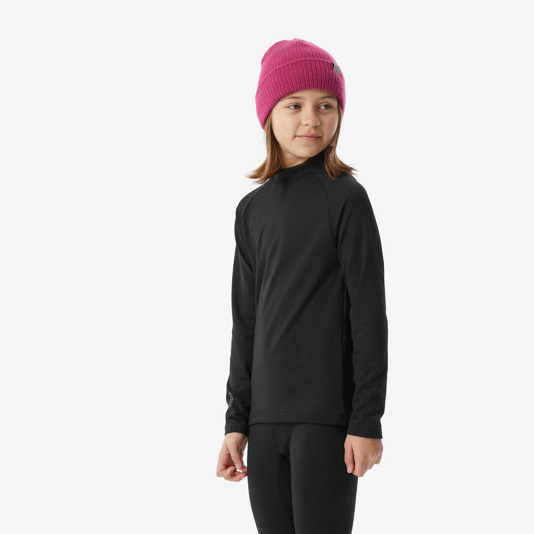 Playera interior térmica de esquí cálida y transpirable negra para niños BL 500 - Image 45