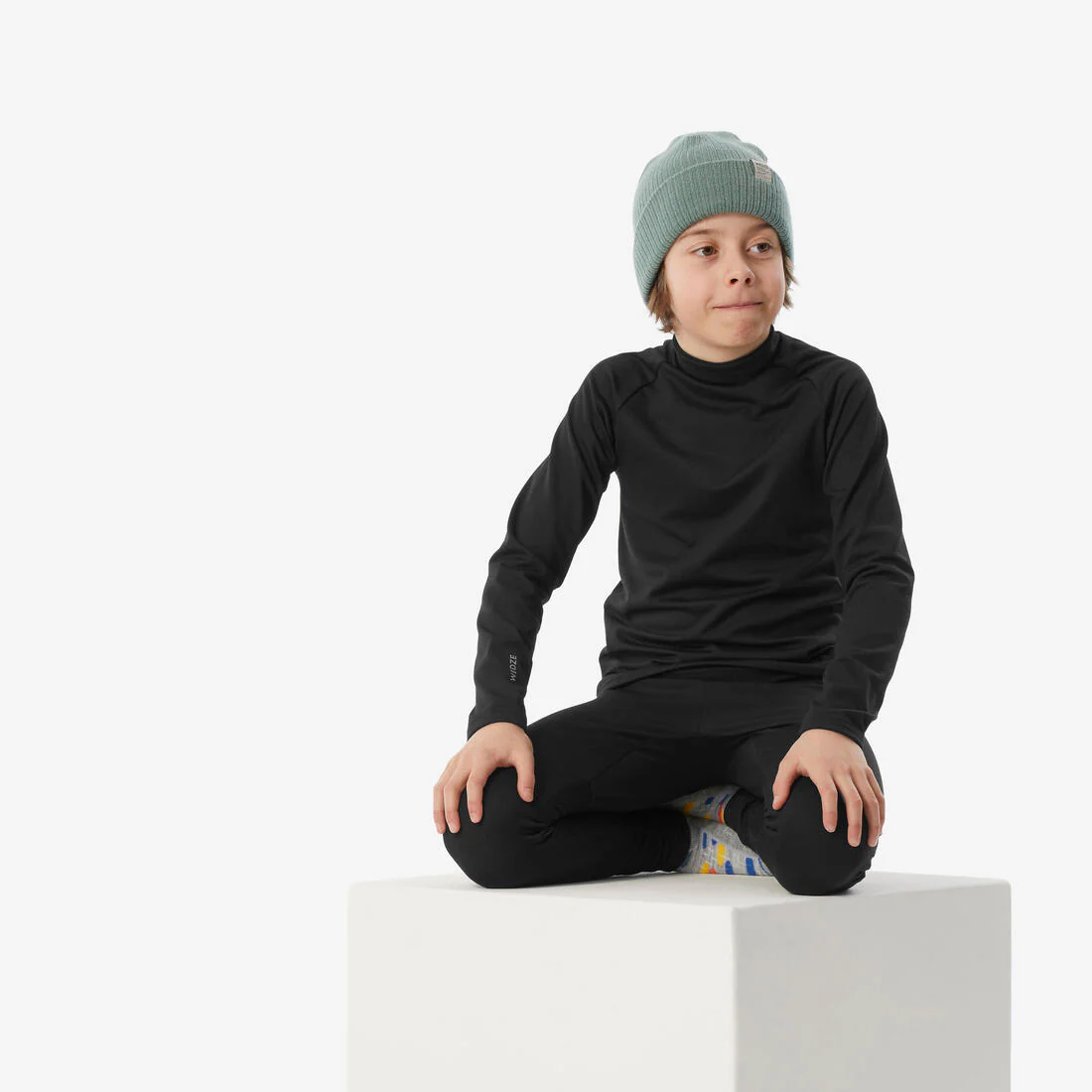 Playera interior térmica de esquí cálida y transpirable negra para niños BL 500 - Image 49
