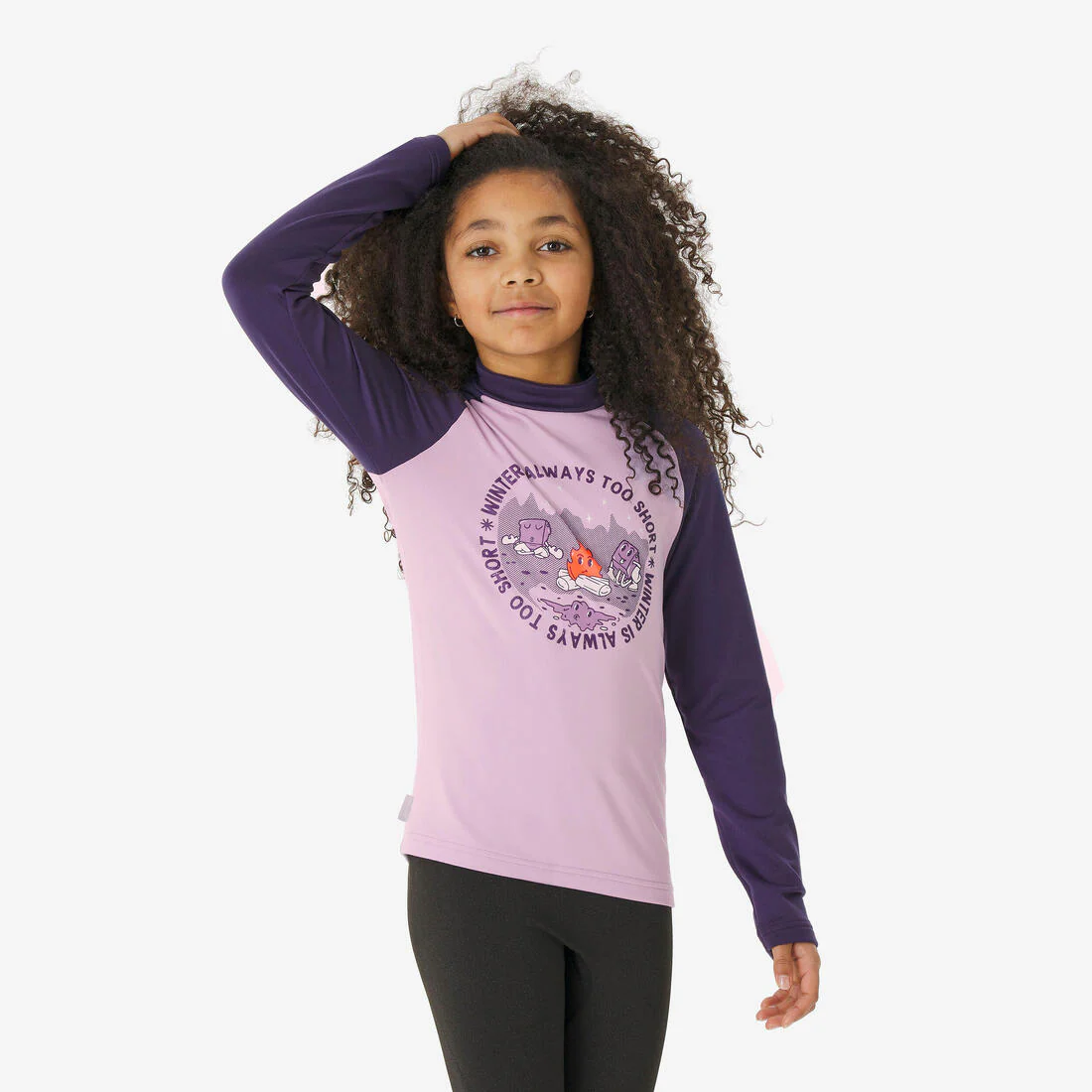 Playera interior térmica de esquí cálida y transpirable negra para niños BL 500 - Image 8