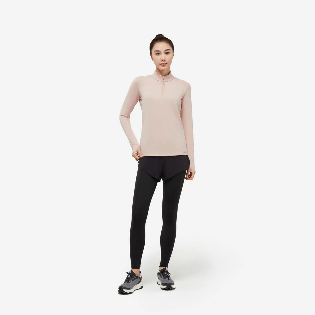 Playera manga larga cálida Running Mujer - Zip warm - Image 10
