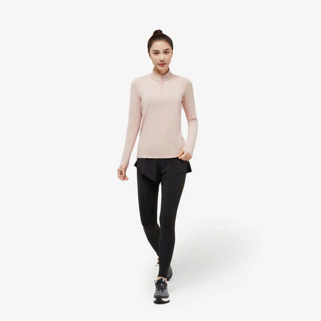 Playera manga larga cálida Running Mujer - Zip warm - Image 3