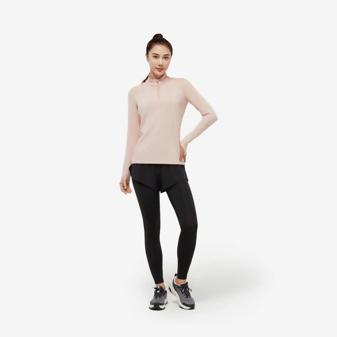 Playera manga larga cálida Running Mujer - Zip warm - Image 7