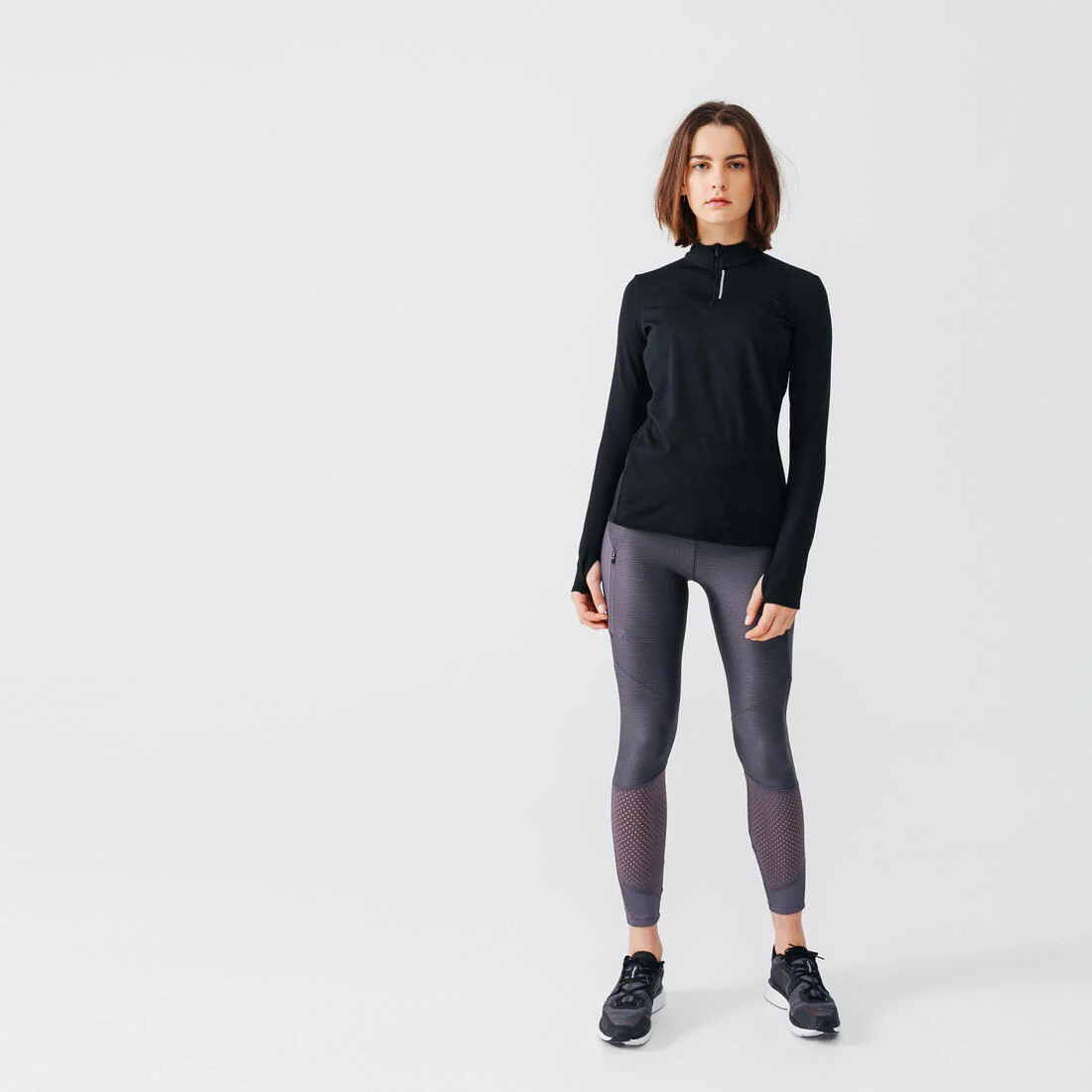Playera manga larga cálida Running Mujer - Zip warm - Image 8