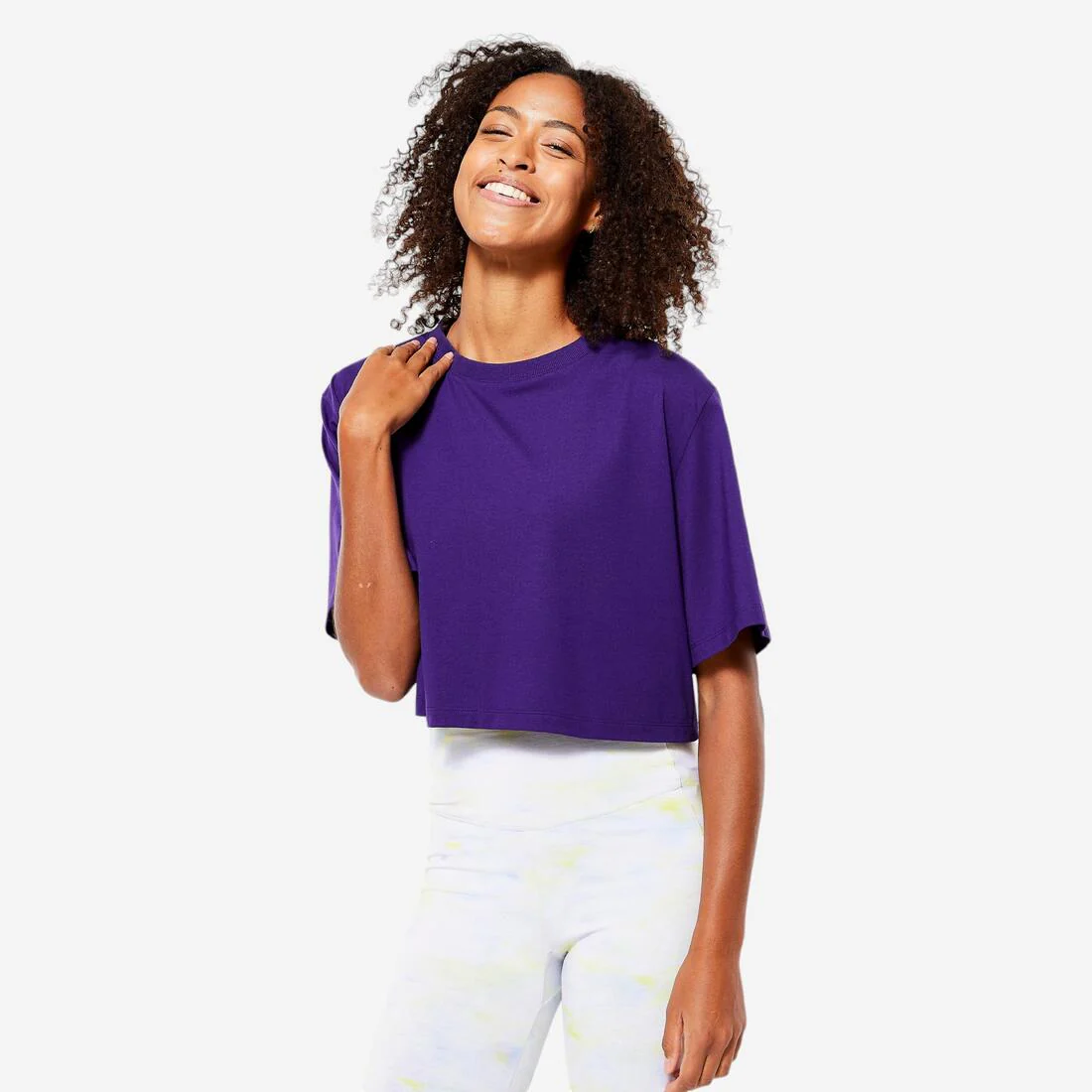 Playera Mujer Azul Marino Crop Top