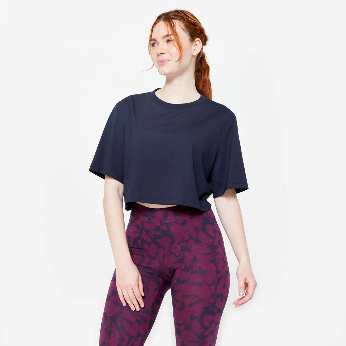 Playera Mujer Azul Marino Crop Top - Image 2