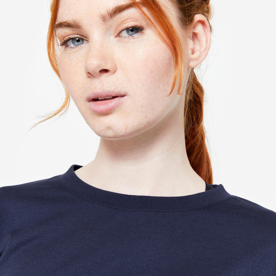Playera Mujer Azul Marino Crop Top - Image 6