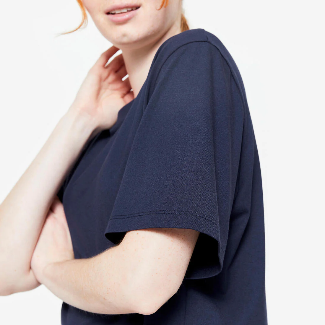 Playera Mujer Azul Marino Crop Top - Image 9