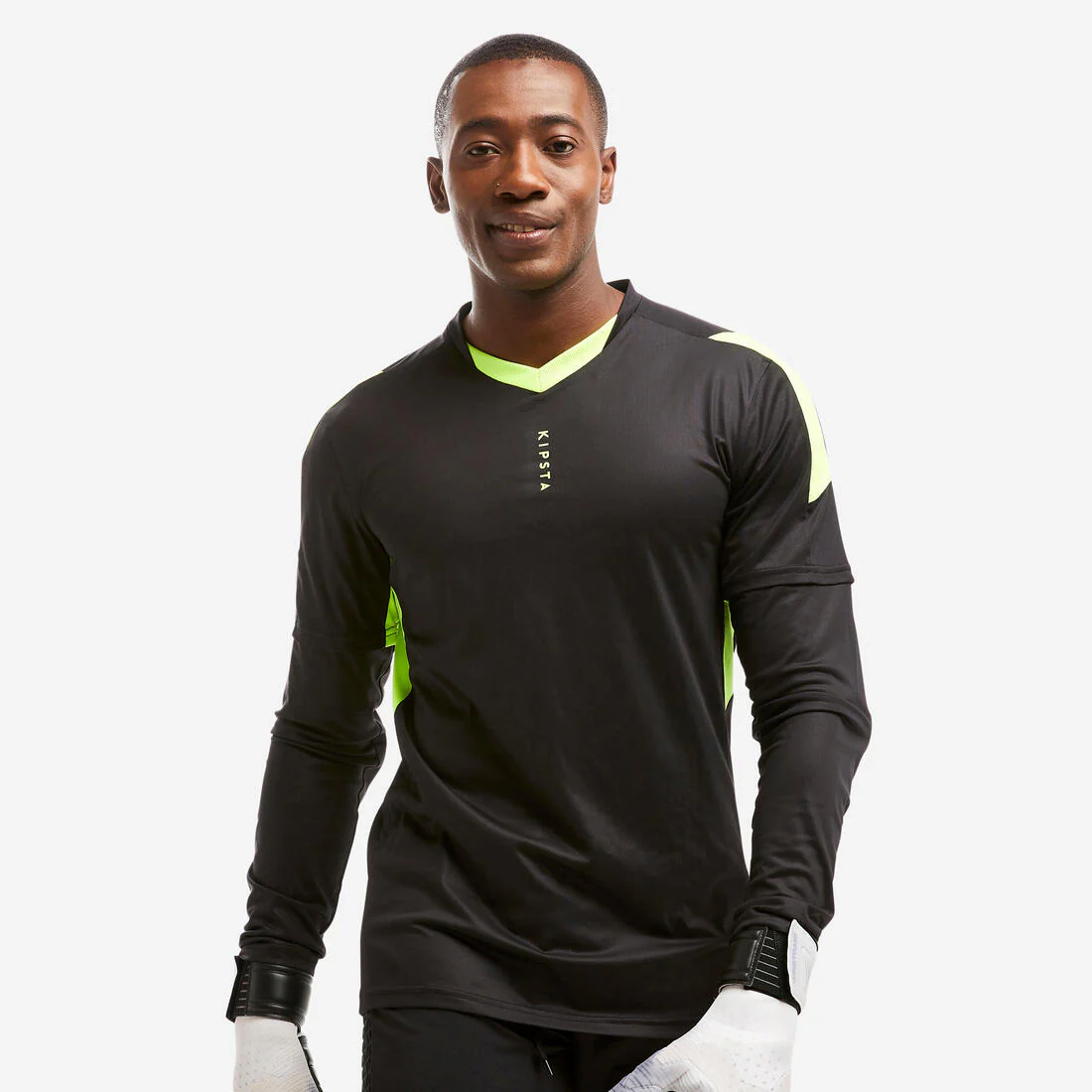Playera portero Futbol Adulto F500 negra