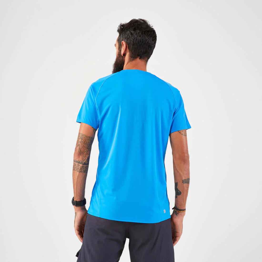 Playera running resistente Hombre - KIPRUN Run 500 Grafismo Azul mediterráneo - Image 3
