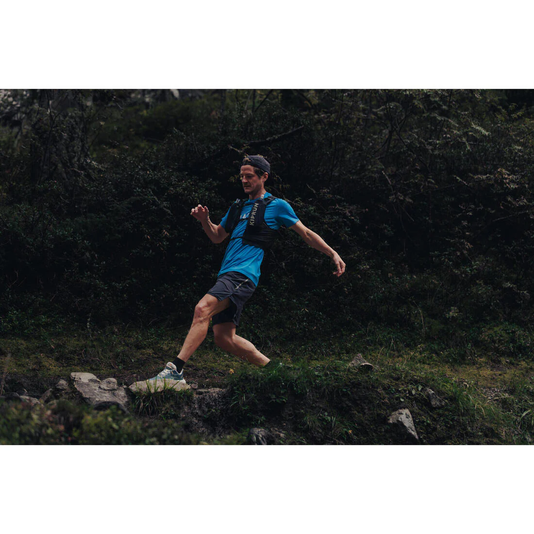 Playera running resistente Hombre - KIPRUN Run 500 Grafismo Azul mediterráneo - Image 8