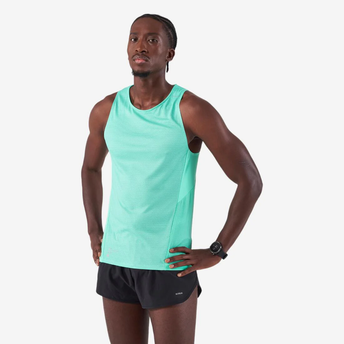 Playera sin mangas de running Hombre - KIPRUN Run Light Verde menta