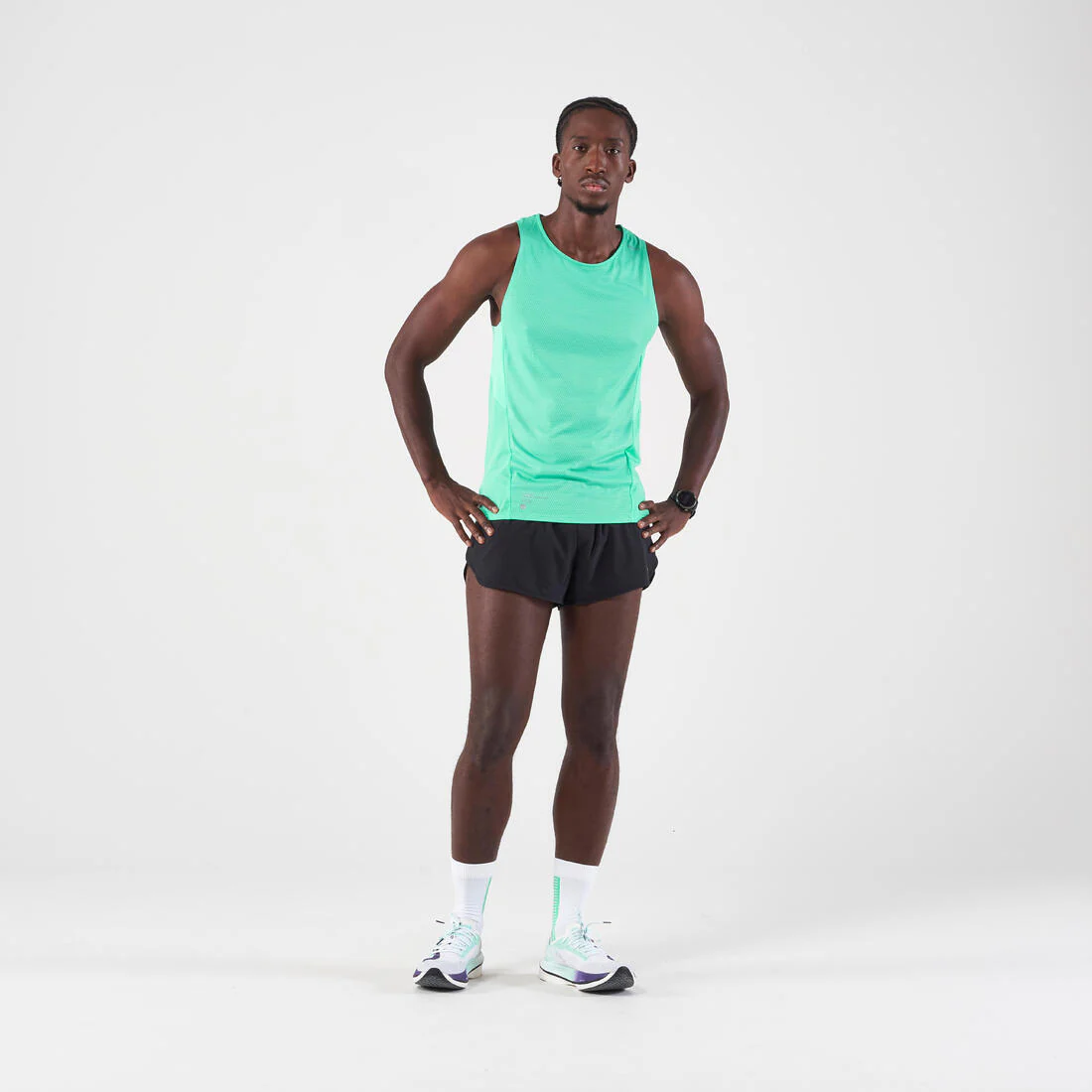 Playera sin mangas de running Hombre - KIPRUN Run Light Verde menta - Image 2
