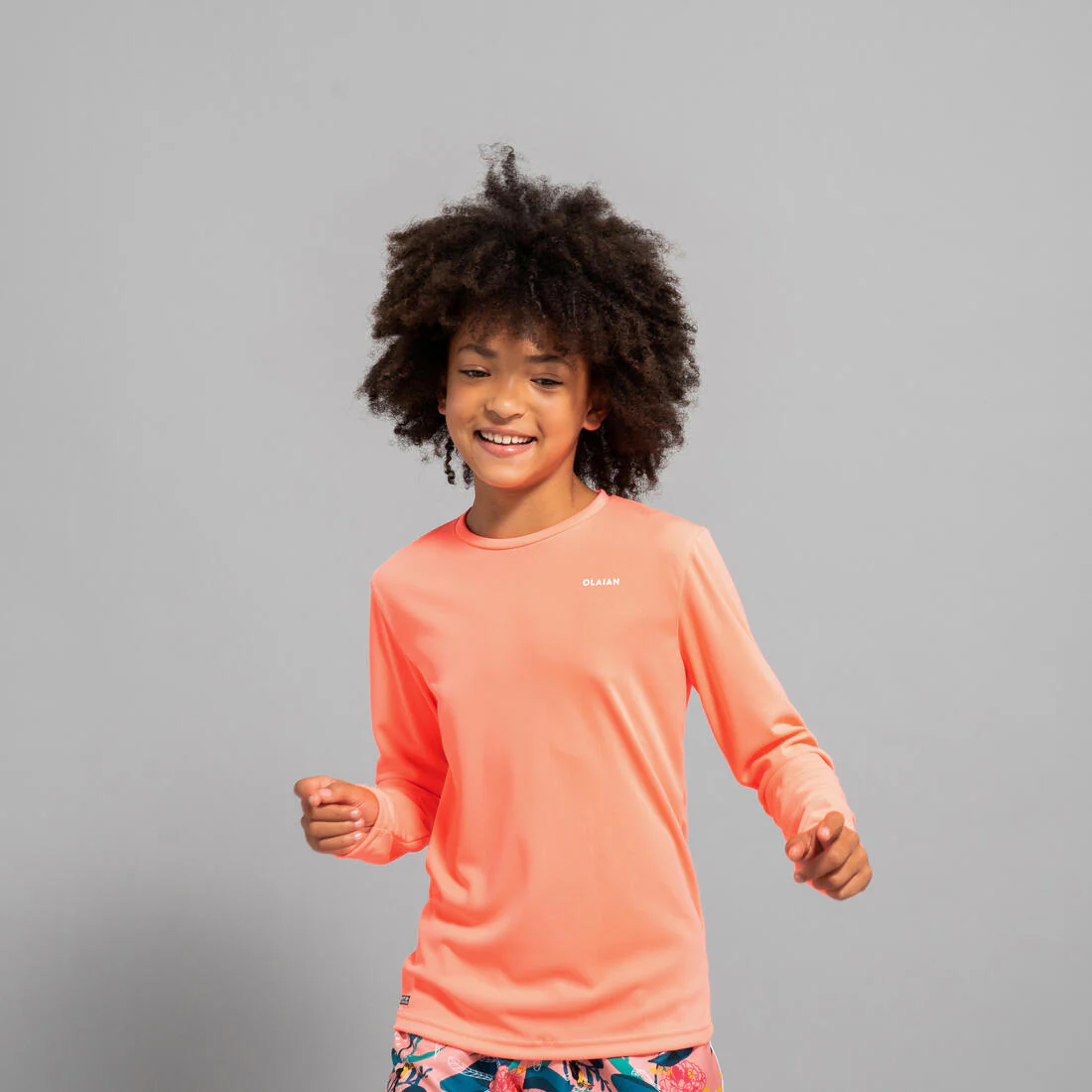 Playera Solar Surf Niños Coral Manga Larga anti-UV - Image 2