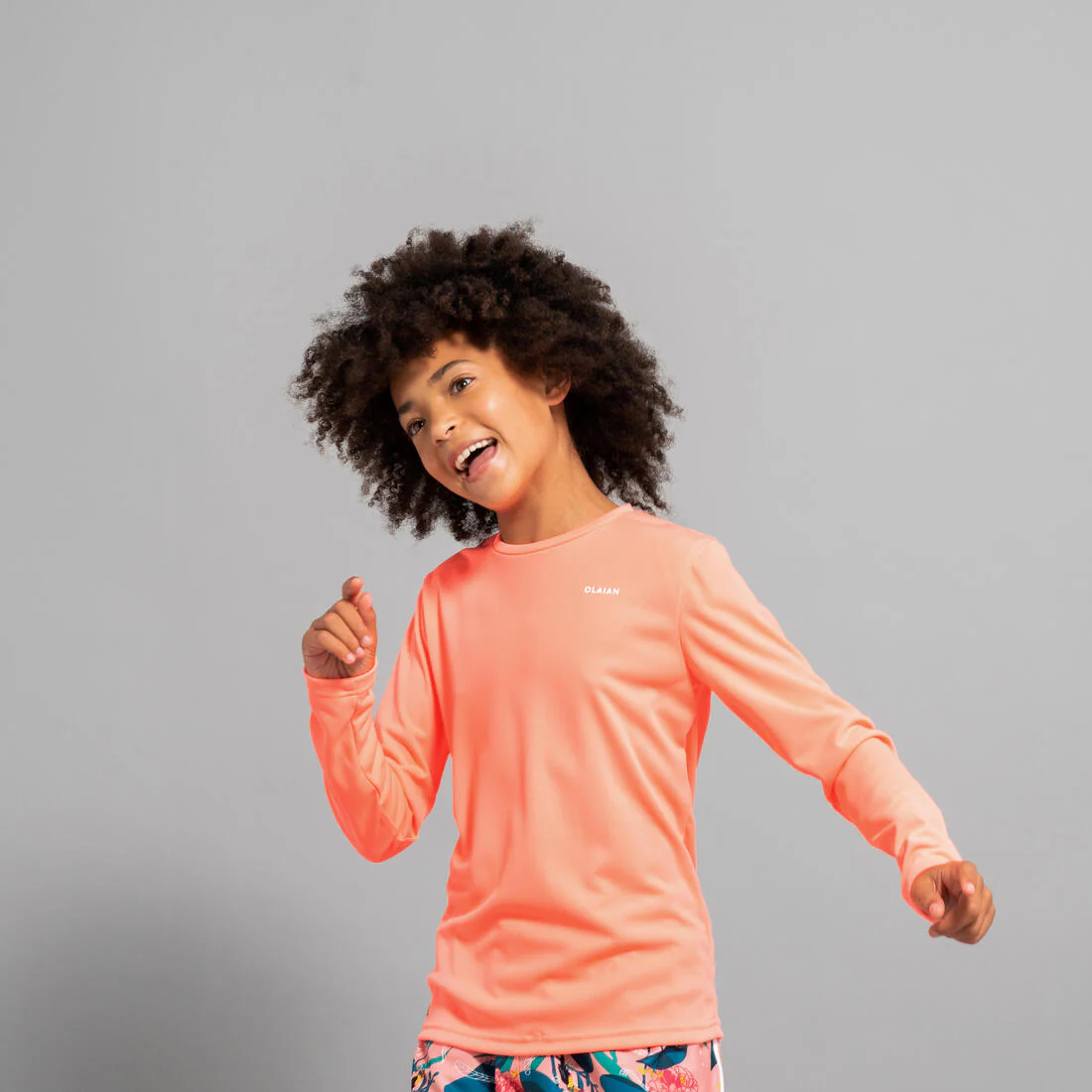 Playera Solar Surf Niños Coral Manga Larga anti-UV - Image 4