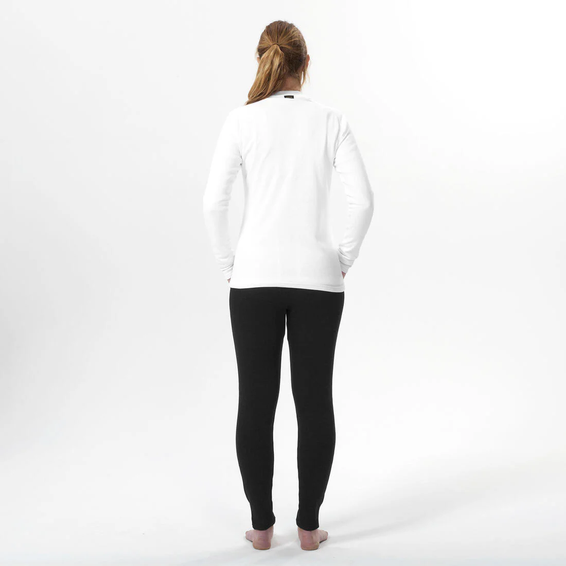 Playera térmica de esquí cálida y cómoda negra para mujer BL100 - Image 6