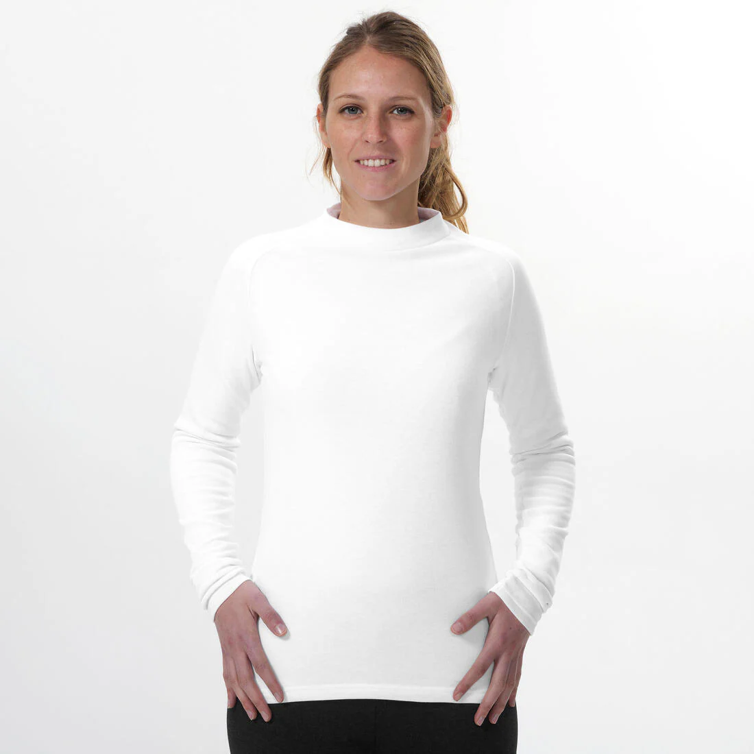 Playera térmica de esquí cálida y cómoda negra para mujer BL100 - Image 7