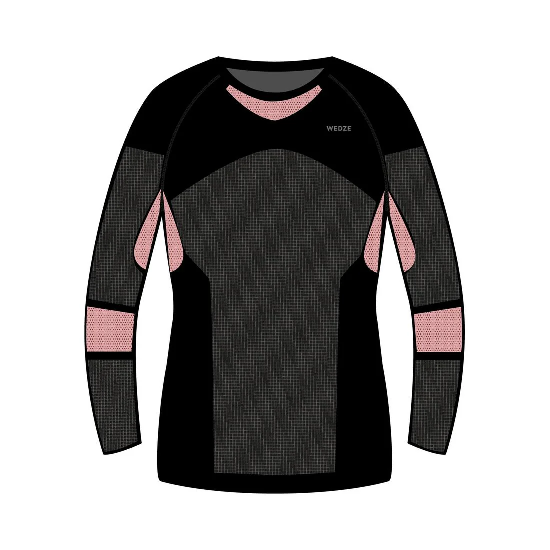 Playera térmica de esquí cómoda sin costuras rosa y negro para mujer BL500 Soft - Image 6