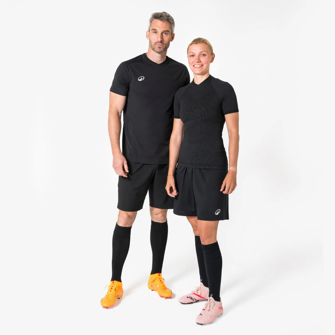 Playera térmica de futbol de manga corta negra unisex Keepdry