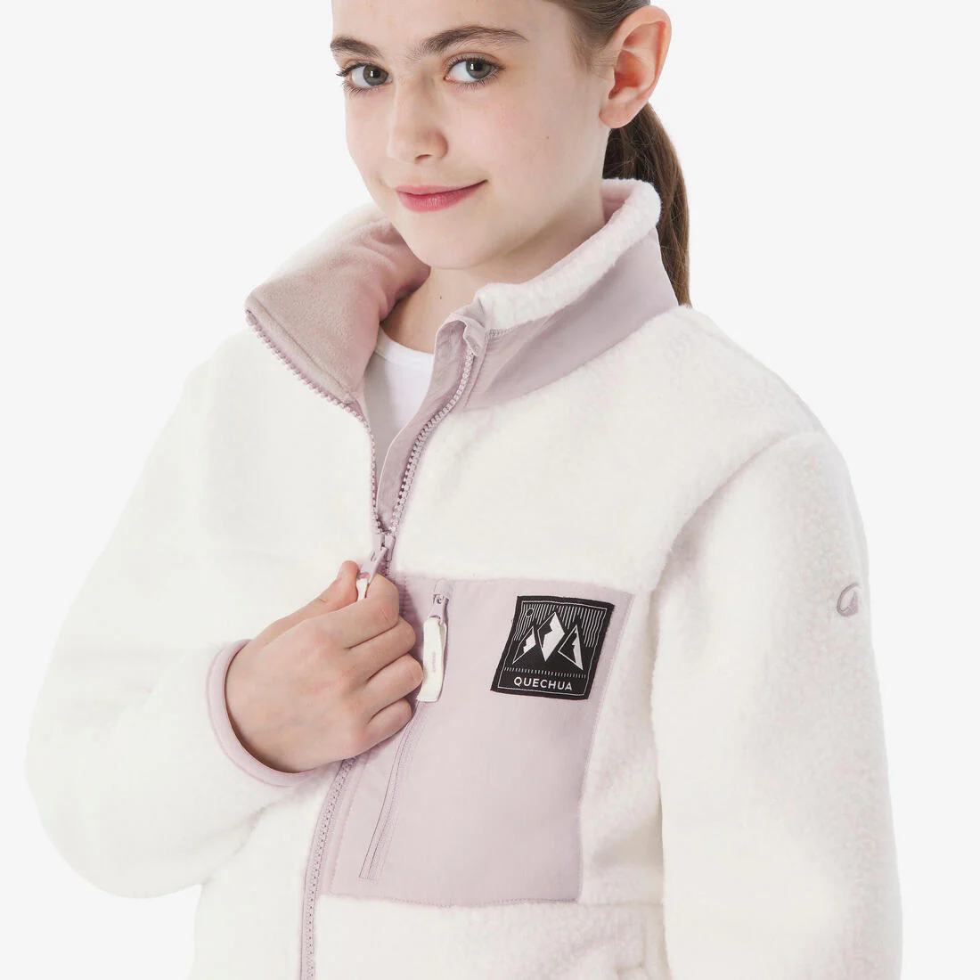 Polar sherpa cálido niño 7-15 años NH 900 cremallera camuflaje beige negro ve - Image 12