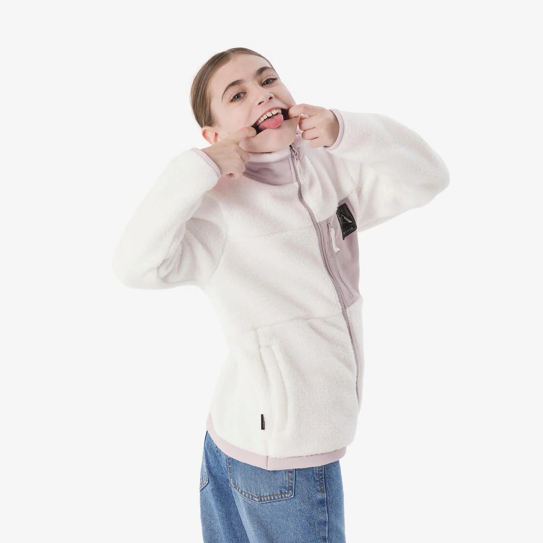 Polar sherpa cálido niño 7-15 años NH 900 cremallera camuflaje beige negro ve - Image 14