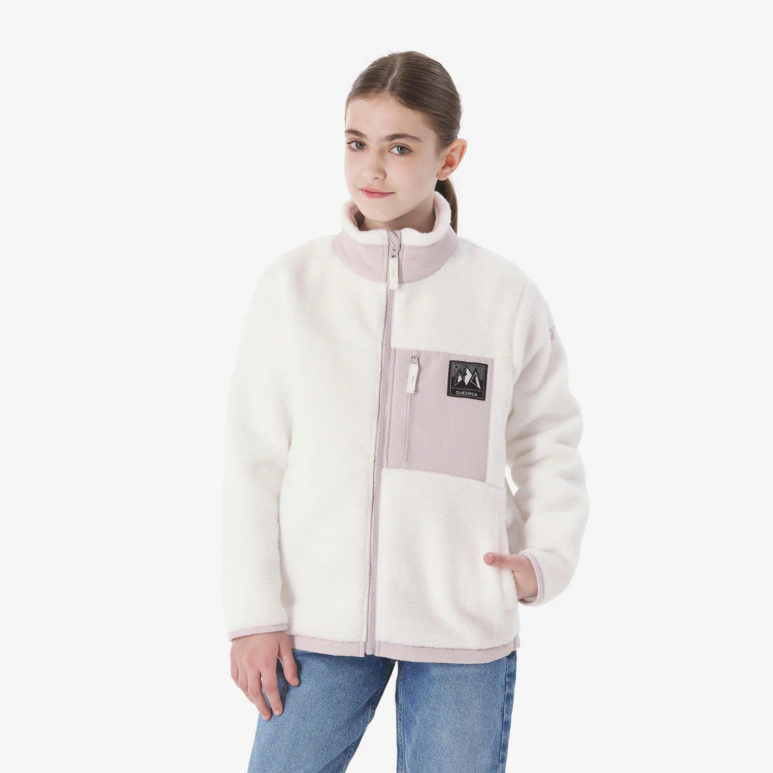 Polar sherpa cálido niño 7-15 años NH 900 cremallera camuflaje beige negro ve - Image 2