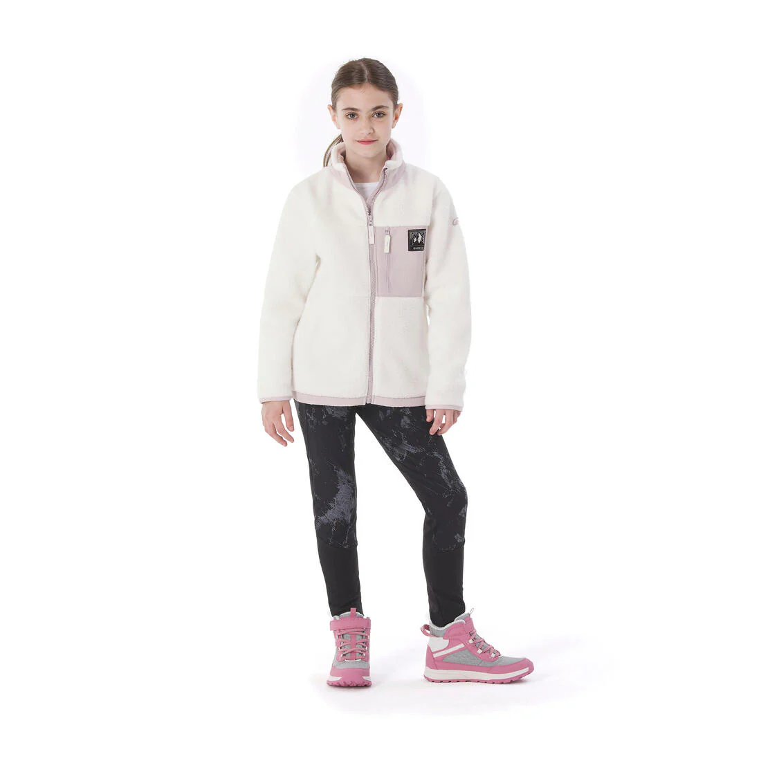 Polar sherpa cálido niño 7-15 años NH 900 cremallera camuflaje beige negro ve - Image 27