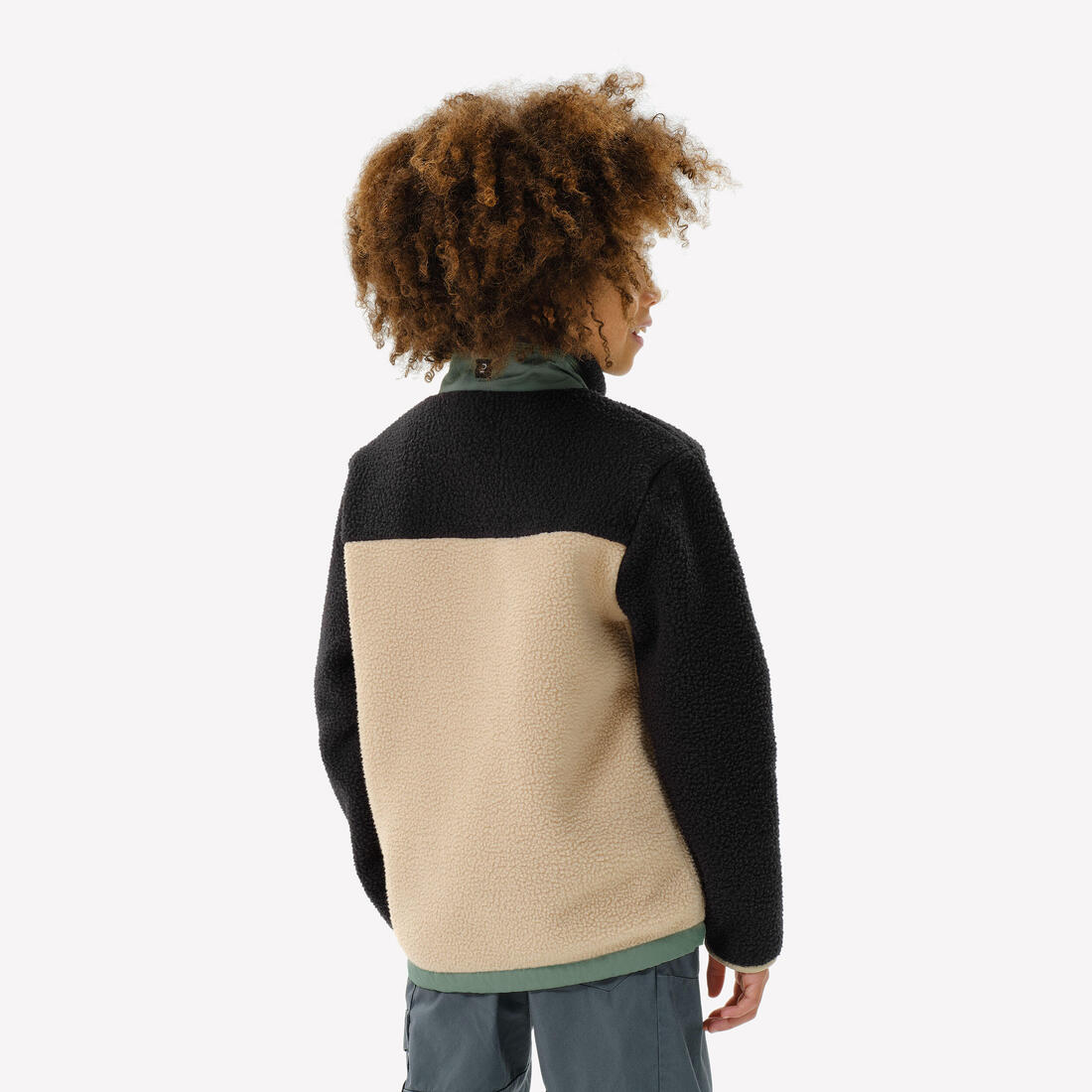 Polar sherpa cálido niño 7-15 años NH 900 cremallera camuflaje beige negro ve - Image 5