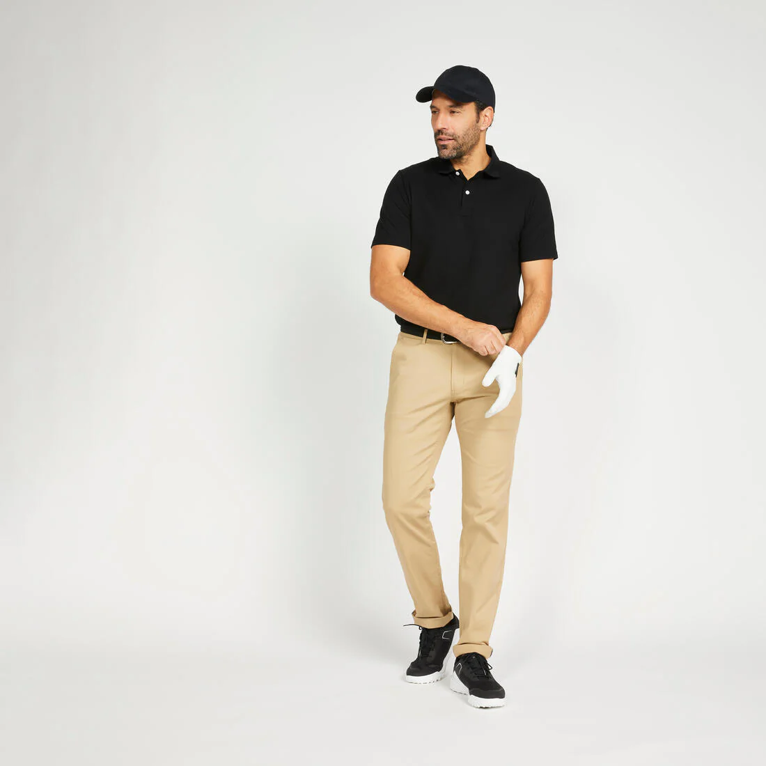 Polo de golf de manga corta negra para hombre MW100 - Image 2