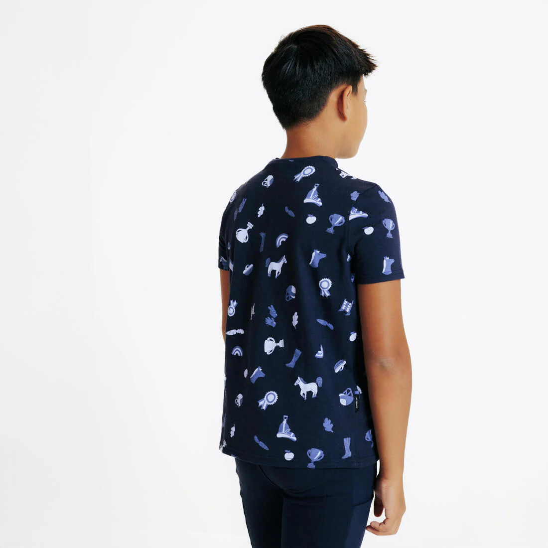 Polo Equitación Magic Niños Azul Estampado All Over Manga Corta - Image 8