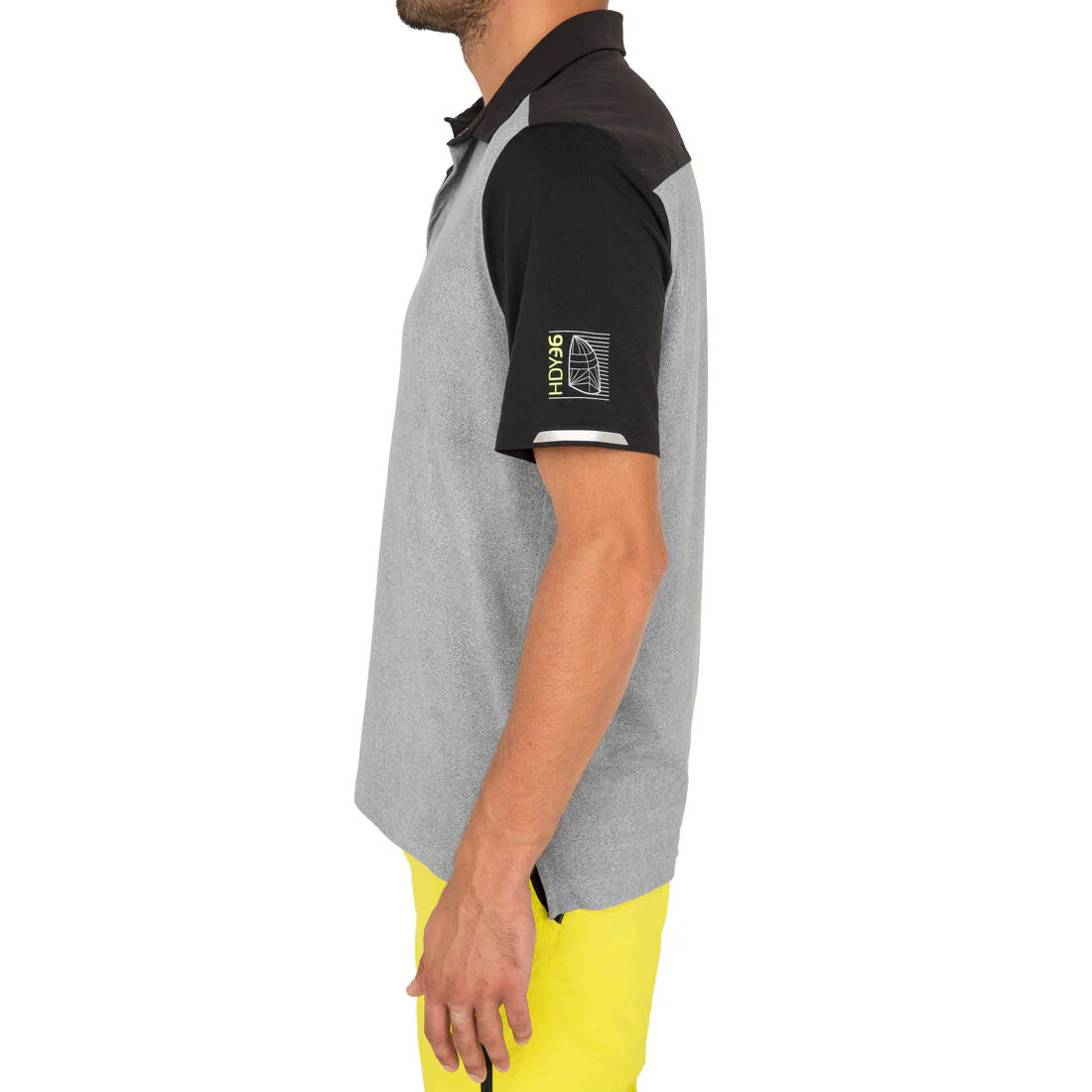 Polo Manga Corta Vela Race 500 Hombre Gris Jaspeado - Image 3