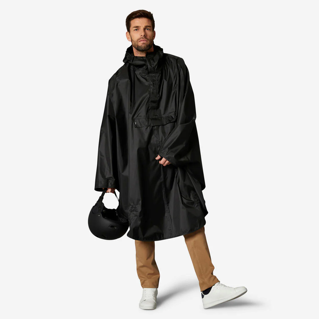 Poncho de lluvia para bici urbana negro 100